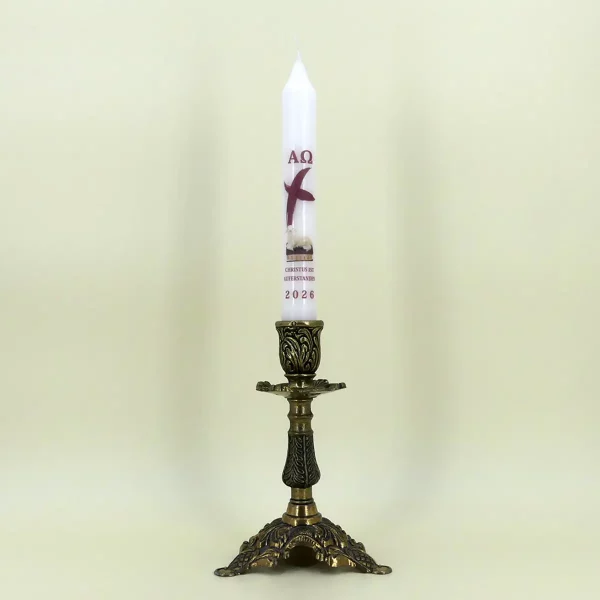 Stabkerze Ostern 2026 – Kreuz und Osterlamm