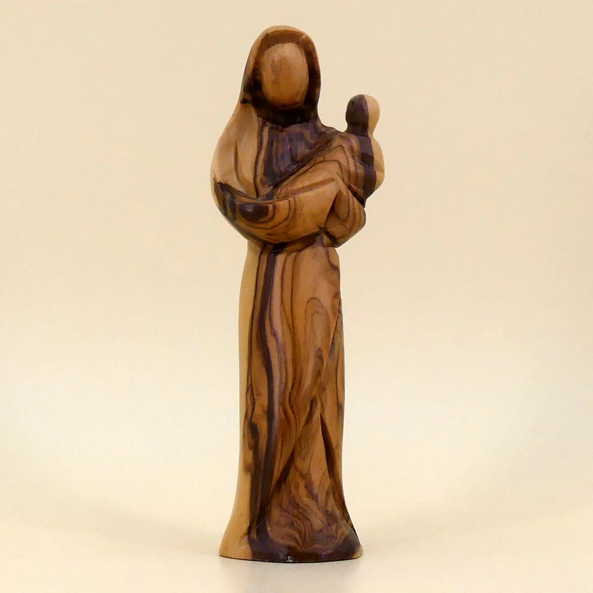 Mutter mit Kind aus Bethlehem Olivenholz 13 cm