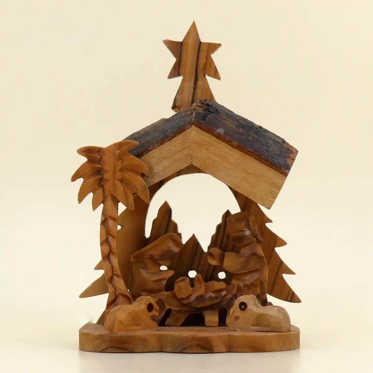 Kleine Krippe mit Stern aus Bethlehem 10 cm