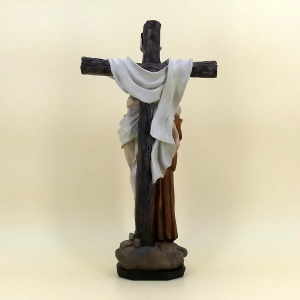 Heiliger Franziskus mit Jesus am Kreuz 30 cm