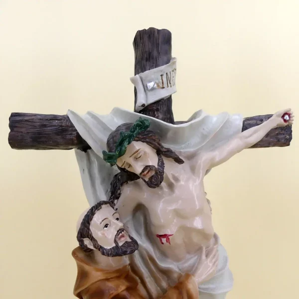 Heiliger Franziskus mit Jesus am Kreuz 30 cm