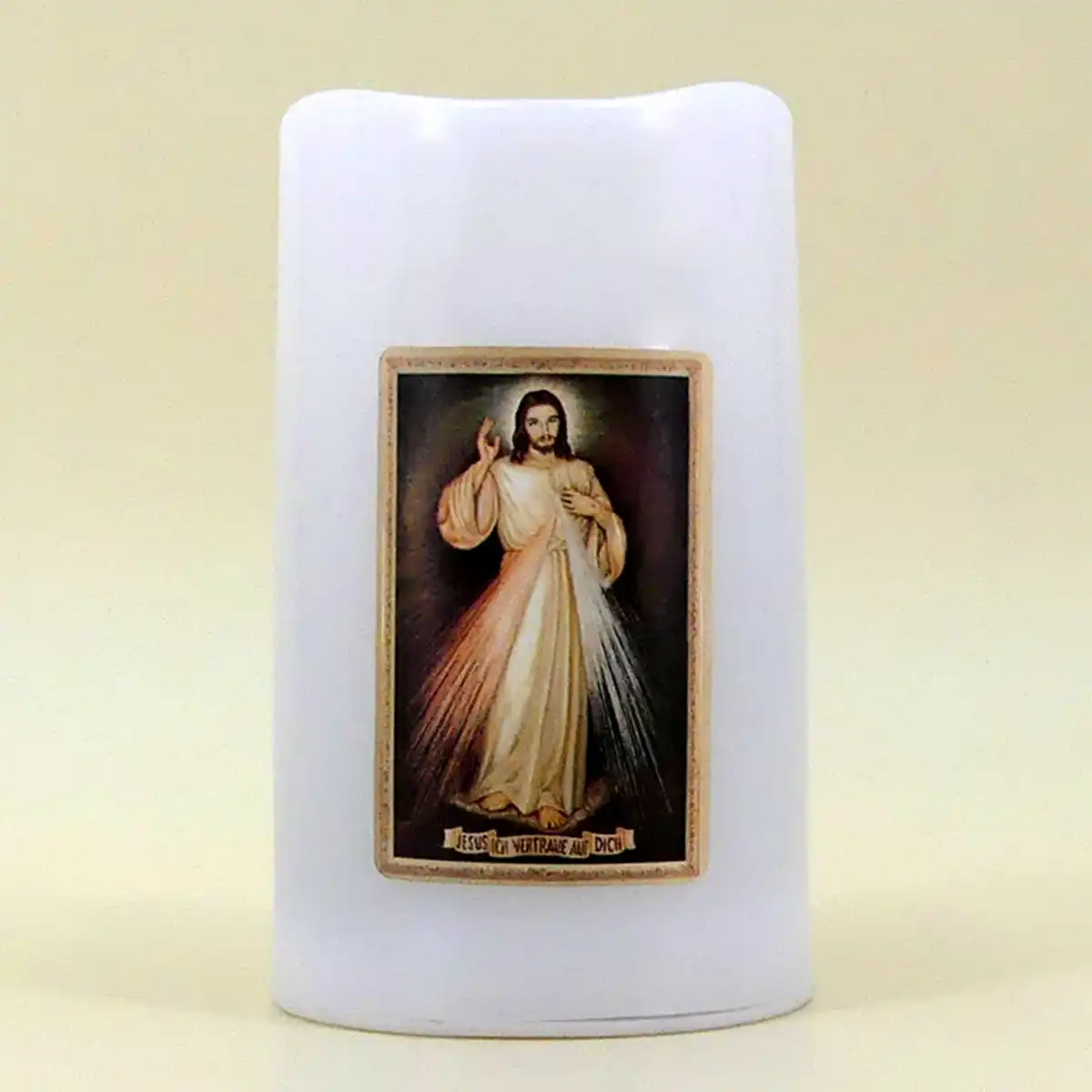 LED-Kerze Barmherziger Jesus 9 cm