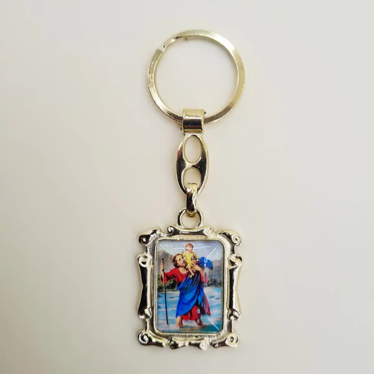 Schwarze Madonna | Heiliger Christophorus | Schlüsselanhänger Gold