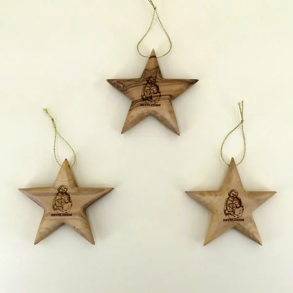 Baumschmuck 3er Set Sterne mit Prägung Baumschmuck 3er Set Sterne mit Prägung