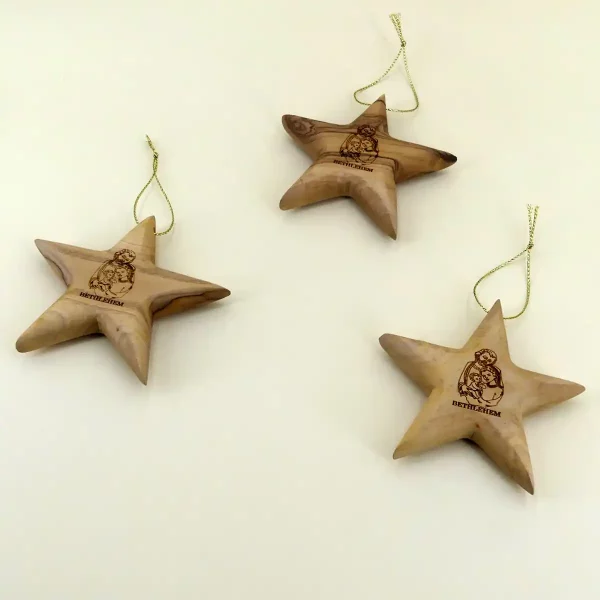 Baumschmuck 3er Set Sterne mit Prägung