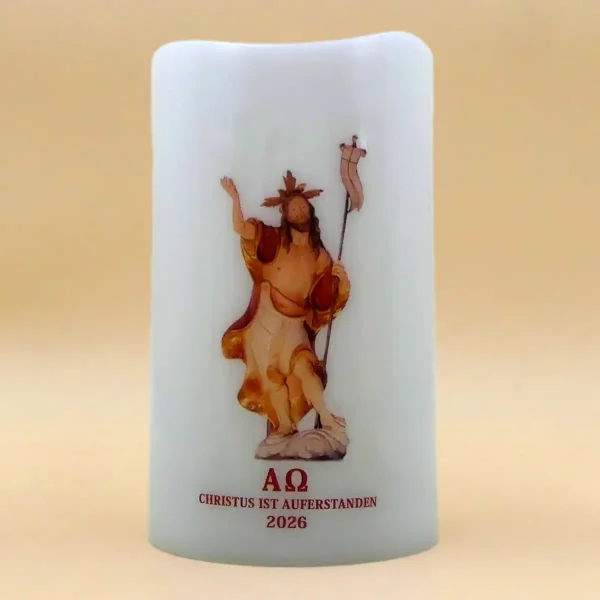 LED-Kerze Ostern 2026 – Auferstandener Jesus