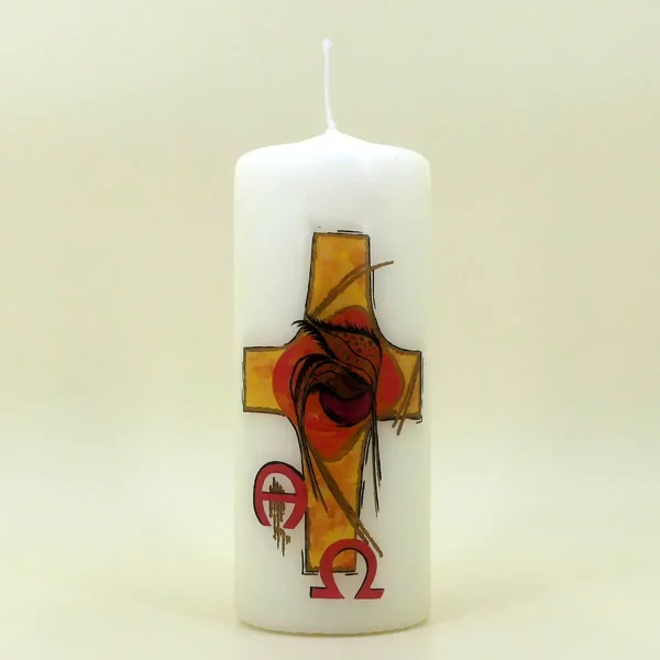 Osterkerze mit Kreuz