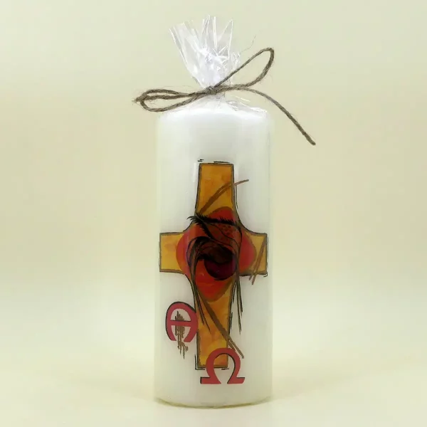 Osterkerze mit Kreuz
