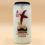 Grabkerze Nr. 7 Ostern 2026 – Kreuz und Osterlamm