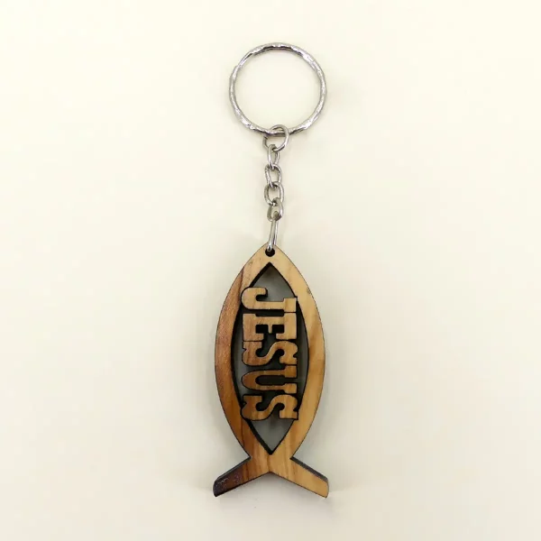 Fisch – Schlüsselanhänger mit Jesus – Schriftzug Fisch – Schlüsselanhänger mit Jesus – Schriftzug