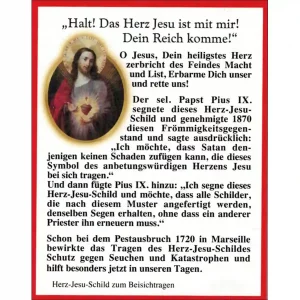 Das Herz-Jesu-Schild zum Beisichtragen