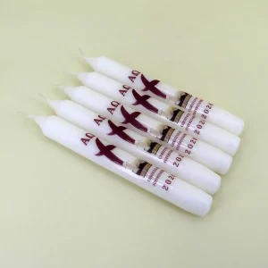 Stabkerze Ostern 2026 – Kreuz und Osterlamm 5er-Set