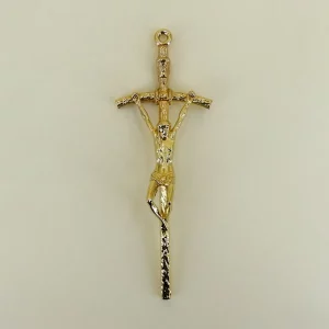Papstkreuz von Johannes Paul II. 14 cm Gold
