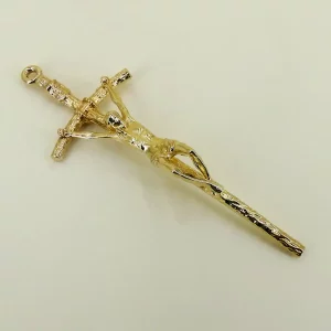 Papstkreuz von Johannes Paul II. 14 cm Gold