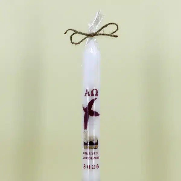 Stabkerze Ostern 2026 – Kreuz und Osterlamm 5er-Set