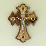 Jerusalemer Kreuz mit Erde aus dem Heiligen Land 16 cm