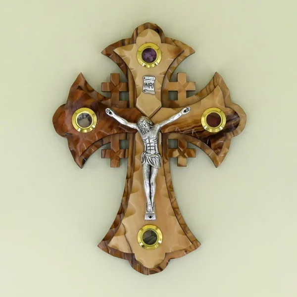 Jerusalemer Kreuz mit Erde aus dem Heiligen Land 16 cm Jerusalemer Kreuz mit Erde aus dem Heiligen Land 16 cm