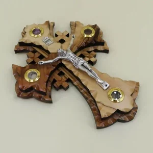 Jerusalemer Kreuz mit Erde aus dem Heiligen Land 16 cm