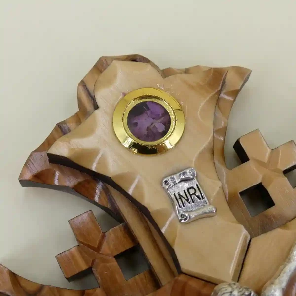 Jerusalemer Kreuz mit Erde aus dem Heiligen Land 16 cm