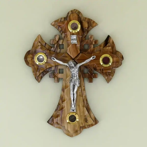 Jerusalemer Kreuz mit Erde aus dem Heiligen Land 16 cm Jerusalemer Kreuz mit Erde aus dem Heiligen Land 16 cm