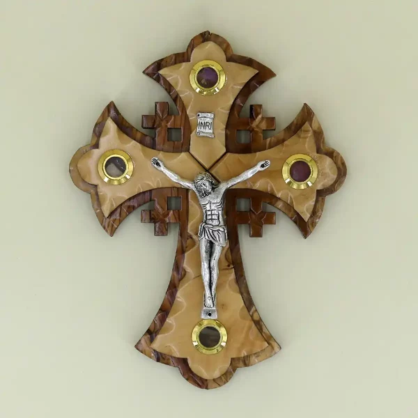 Jerusalemer Kreuz mit Erde aus dem Heiligen Land 16 cm Jerusalemer Kreuz mit Erde aus dem Heiligen Land 16 cm