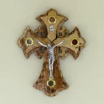 Jerusalemer Kreuz mit Erde aus dem Heiligen Land 16 cm