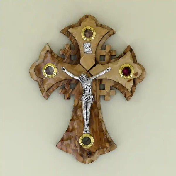 Jerusalemer Kreuz mit Erde aus dem Heiligen Land 16 cm Jerusalemer Kreuz mit Erde aus dem Heiligen Land 16 cm