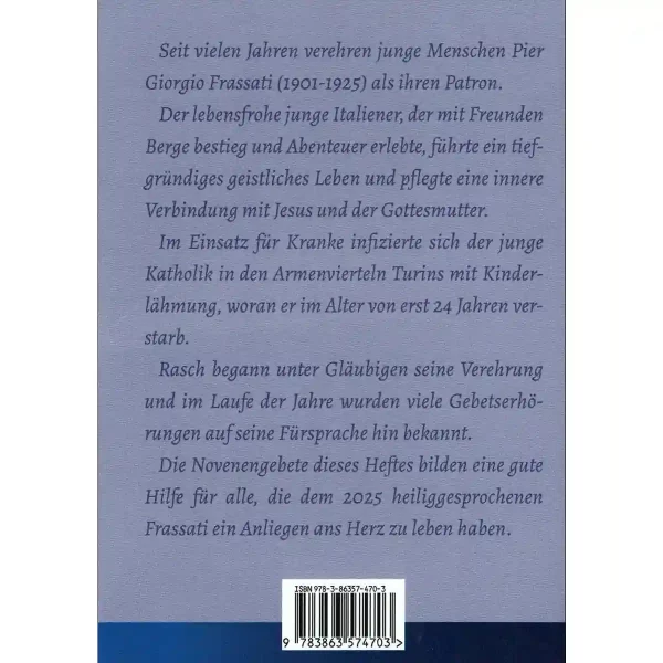 Novene zum heiligen Pier Giorgio Frassati