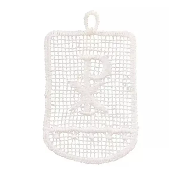 Osterfähnchen mit gesticktem Christus-Monogramm 18 cm