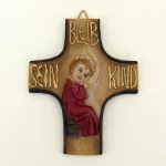 Wandkreuz – Bleib sein Kind rot 13 cm