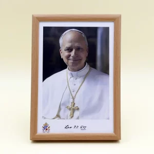 Papst Leo XIV Bild mit Unterschrift