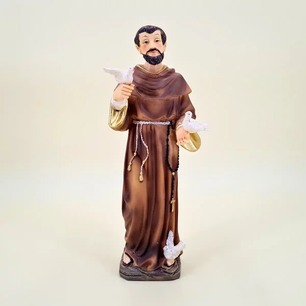 Heiliger Franziskus von Assisi mit Tauben 21 cm