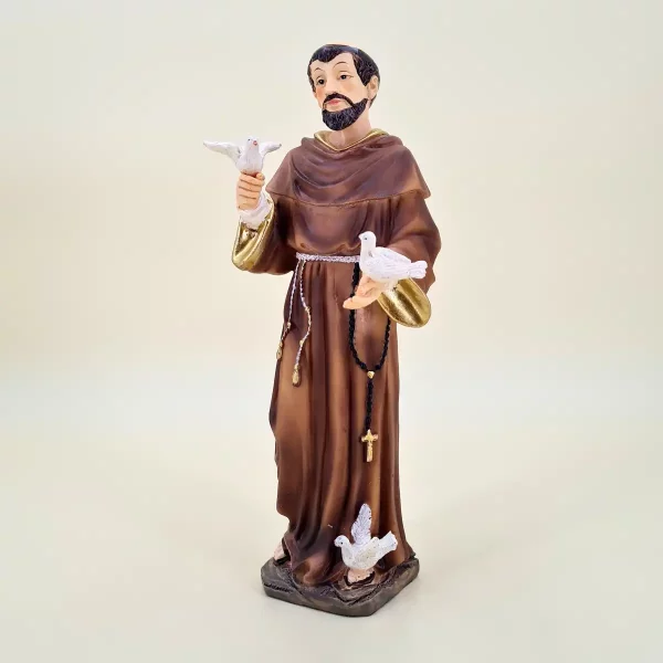 Heiliger Franziskus von Assisi mit Tauben 21 cm