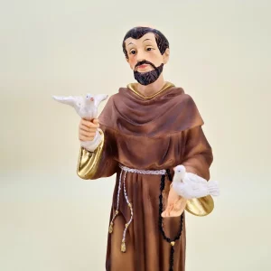 Heiliger Franziskus von Assisi mit Tauben 21 cm