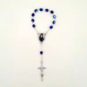 Reliquien – Rosenkranz der heiligen Sr. Faustina 10er blau