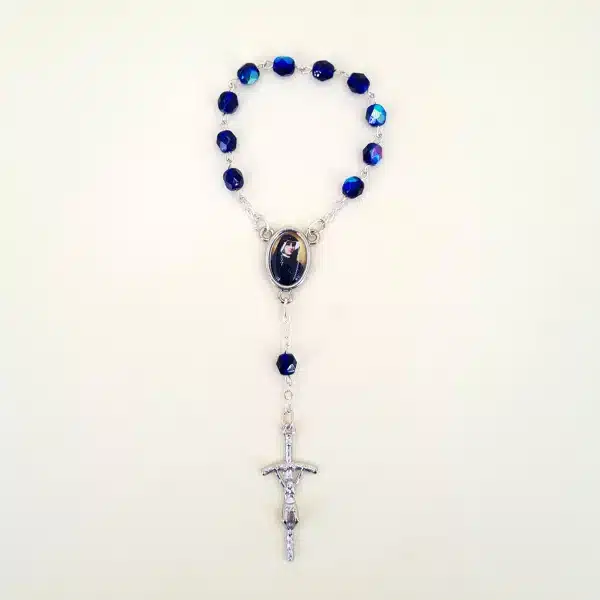 Reliquien – Rosenkranz der heiligen Sr. Faustina 10er blau Reliquien – Rosenkranz der heiligen Sr. Faustina 10er blau