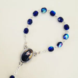 Reliquien – Rosenkranz der heiligen Sr. Faustina 10er blau
