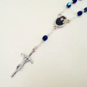 Reliquien – Rosenkranz der heiligen Sr. Faustina 10er blau