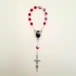 Reliquien – Rosenkranz der heiligen Sr. Faustina 10er rot