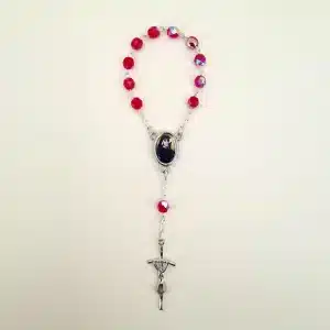 Reliquien – Rosenkranz der heiligen Sr. Faustina 10er rot