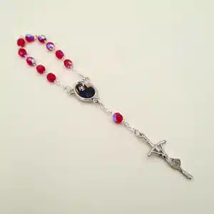 Reliquien – Rosenkranz der heiligen Sr. Faustina 10er rot