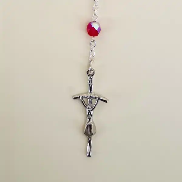 Reliquien – Rosenkranz der heiligen Sr. Faustina 10er rot