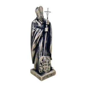 Heiliger Papst Johannes Paul II bronzefarben 17 cm