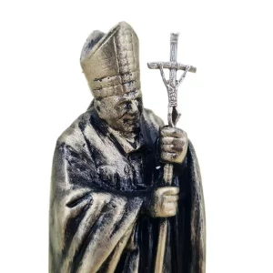 Heiliger Papst Johannes Paul II bronzefarben 17 cm