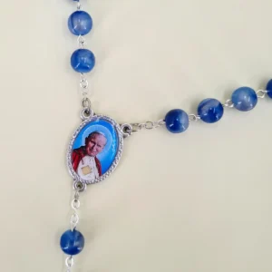 Reliquienrosenkranz Papst Johannes Paul II. blau