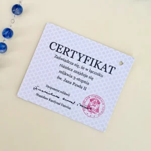 Reliquienrosenkranz Papst Johannes Paul II. blau