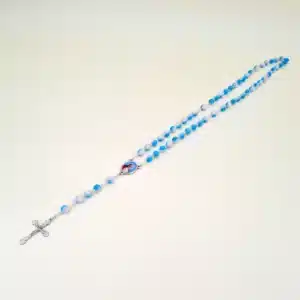 Reliquienrosenkranz Papst Johannes Paul II. hellblau
