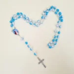 Reliquienrosenkranz Papst Johannes Paul II. hellblau