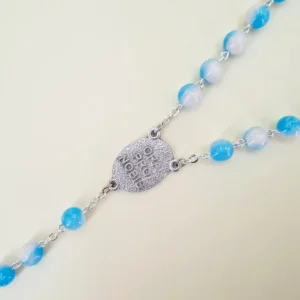 Reliquienrosenkranz Papst Johannes Paul II. hellblau
