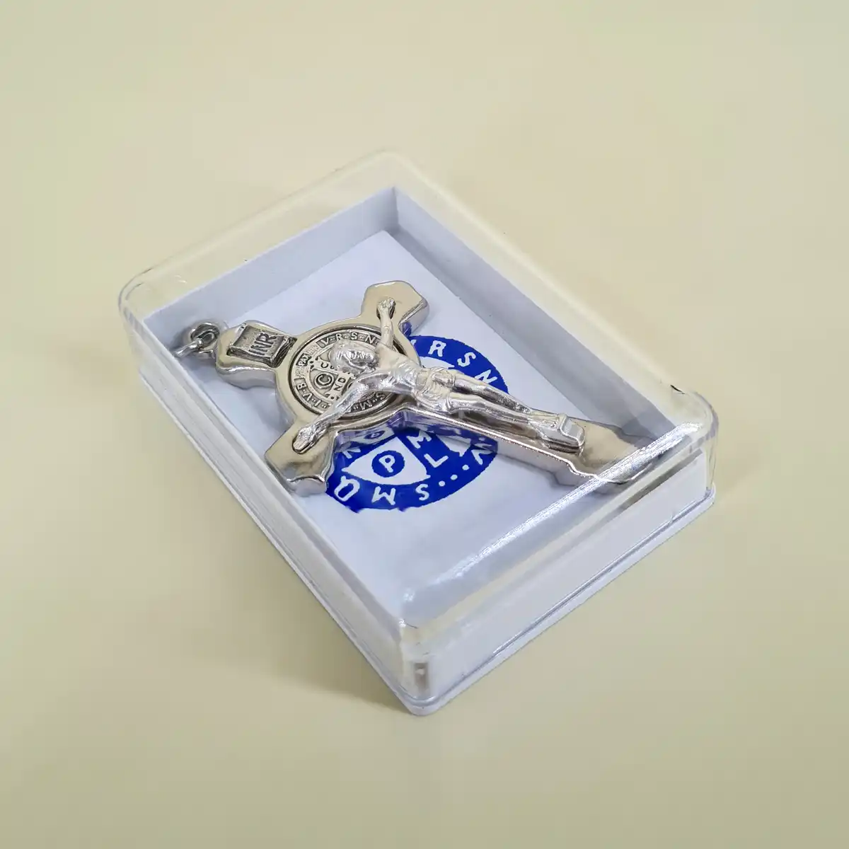 Benediktuskreuz versilbert 8 cm